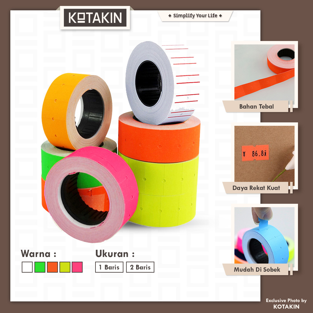 Kertas Label Warna 10 Roll