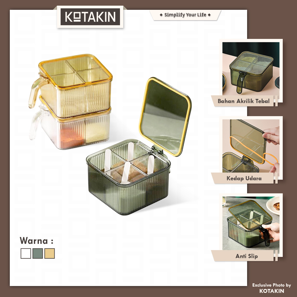 Tempat Bumbu Dapur Sekat 4in1
