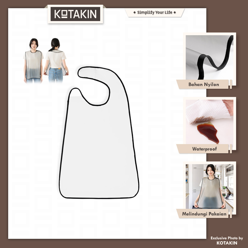 Apron Celemek Transparan Anti Air Minyak