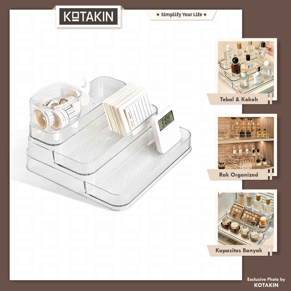 Rak Akrilik 3 Tingkat Organizer Susun