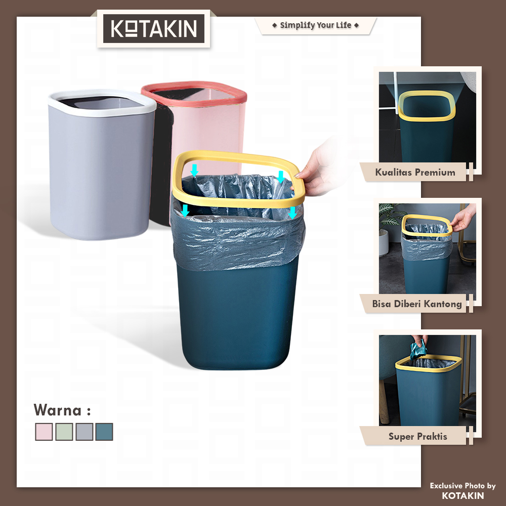 Tong Sampah Plastik Kotak Minimalis