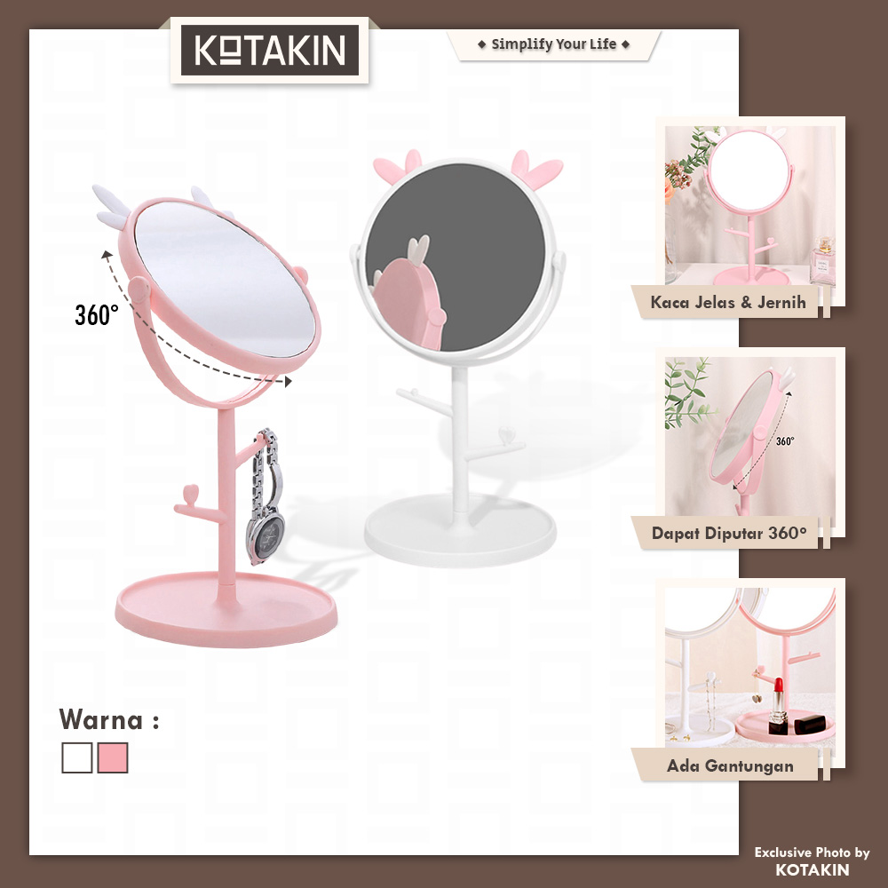 Cermin Meja Kaca Rias Kamar 2 Sisi