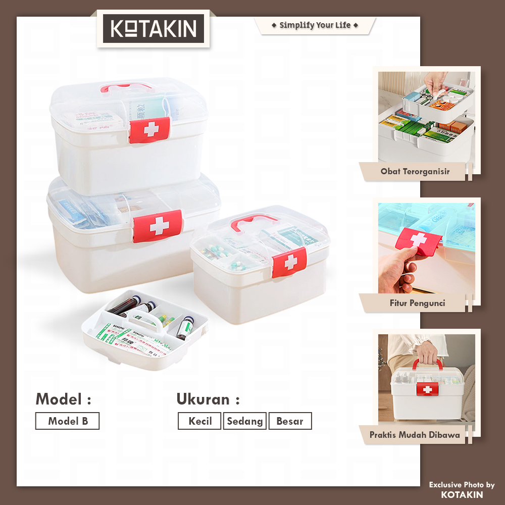 Tempat P3K Kotak Penyimpanan Obat Medicine