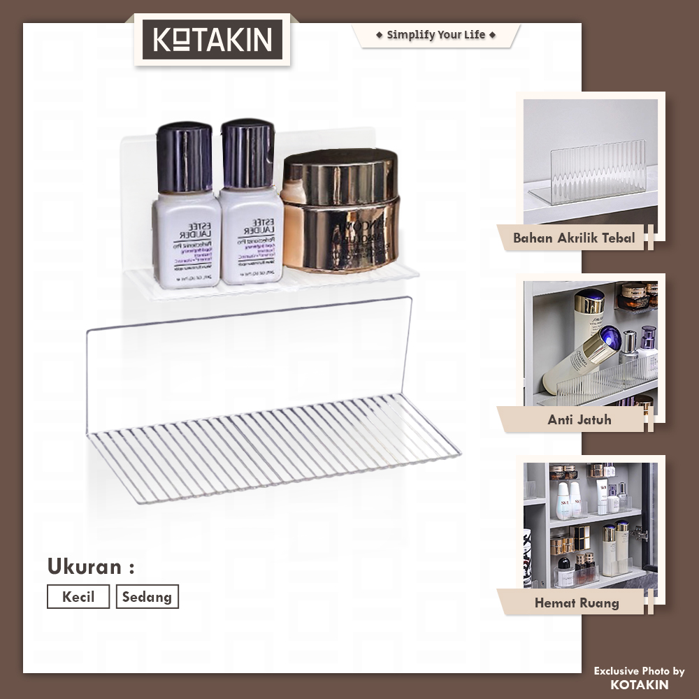 Rak Kosmetik Make Up Skincare Ambalan Tempel Dinding