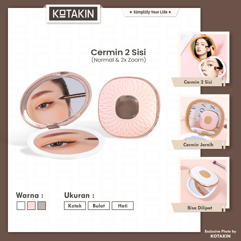 Cermin Mini Lipat Kaca 2 Sisi