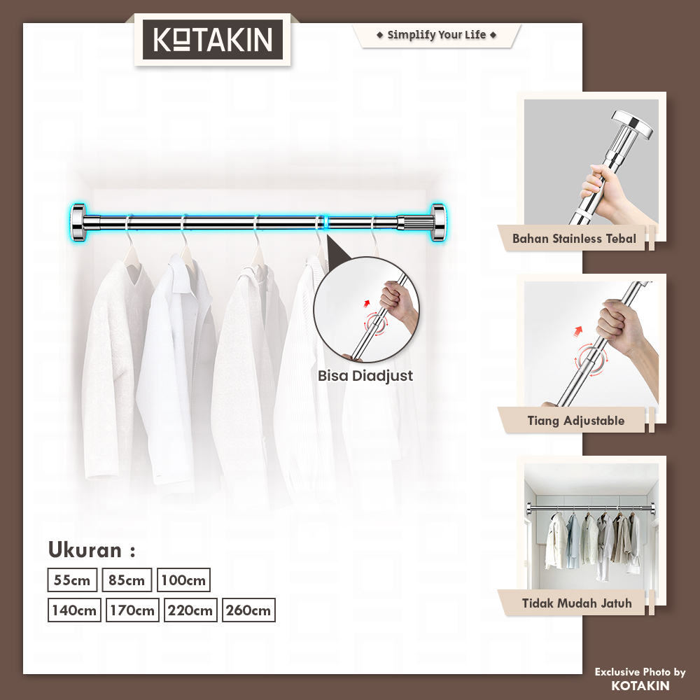 Tiang Tirai Stainless Steel