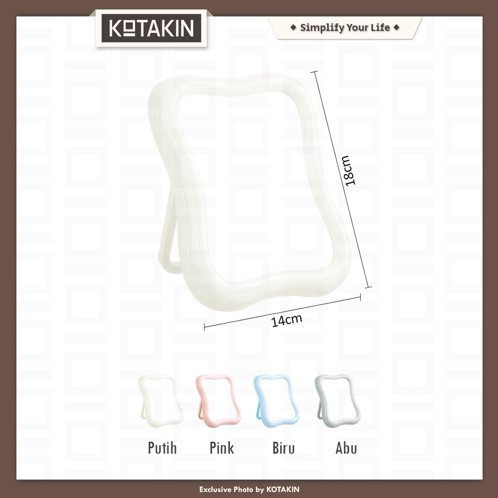 Cermin Aesthetic Frame Tebal Warna Pastel