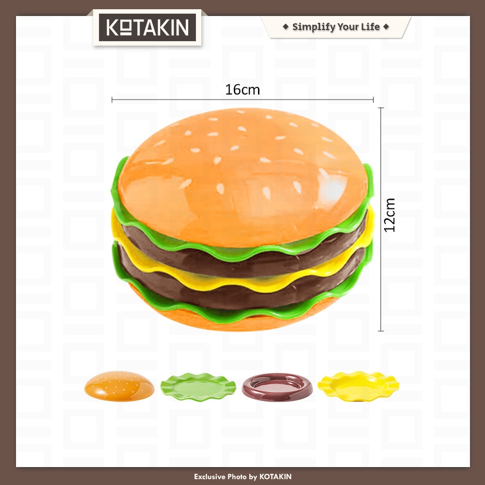 7PCS Piring Mangkuk Burger Krabby Patty