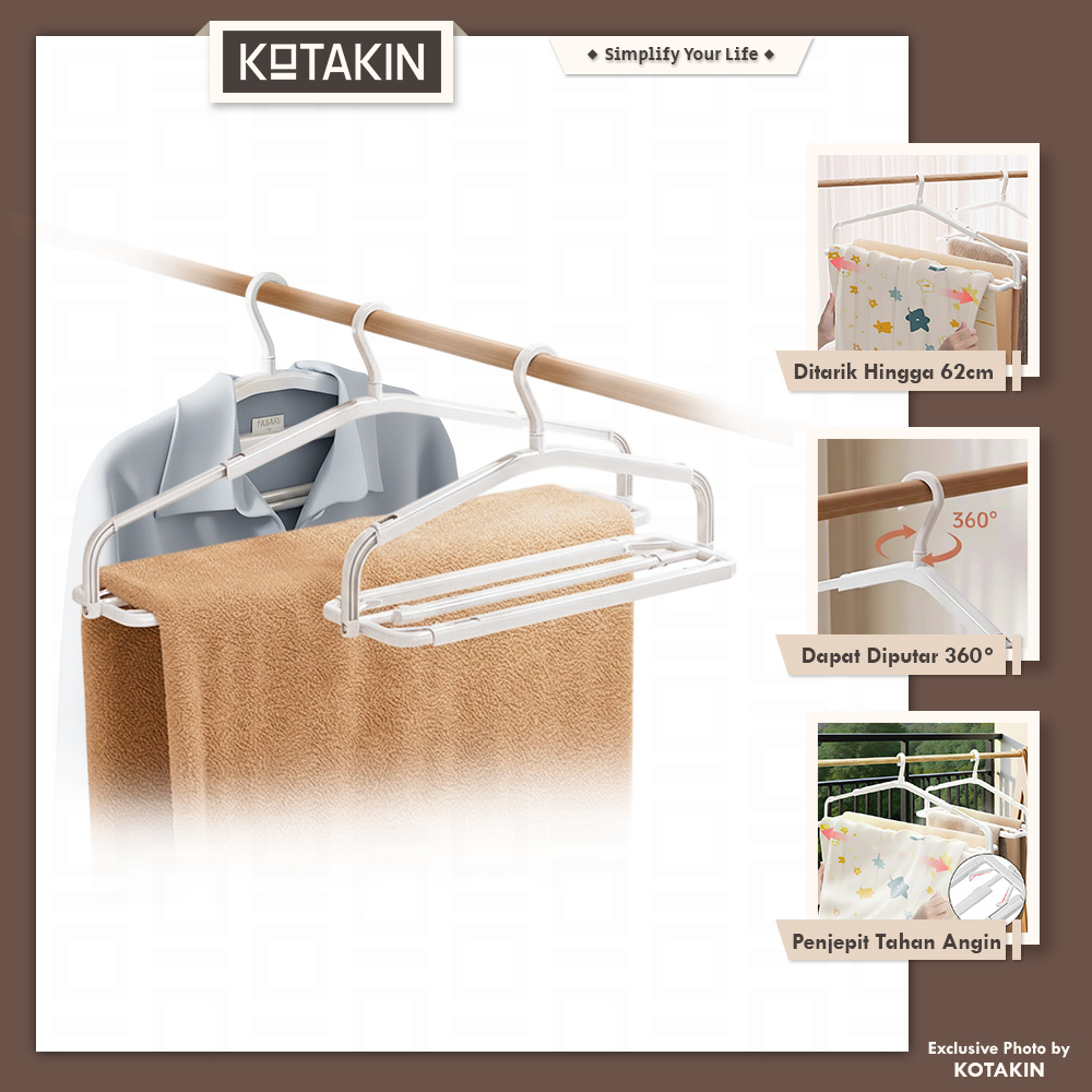Gantungan Hanger Tarik Baju Handuk