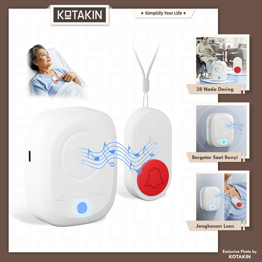 Bel Wireless Alarm Kalung Lansia